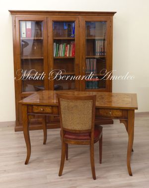 Classic desk made of solid walnut wood with top made of poplar briar